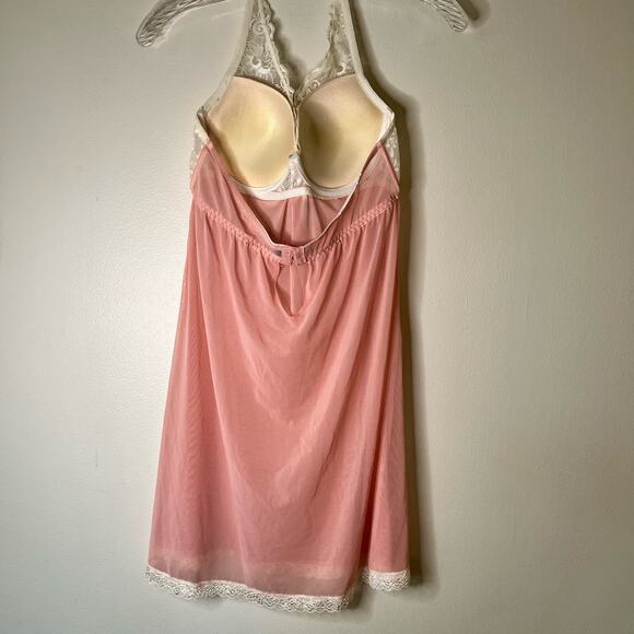 Marilyn Monroe Intimates Sheer Pink and Cream Babydoll Chemise Size XL - Picture 2 of 6